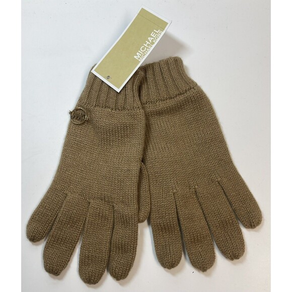 Michael Kors Ribbed Knit Tan Gloves New - Picture 1 of 5